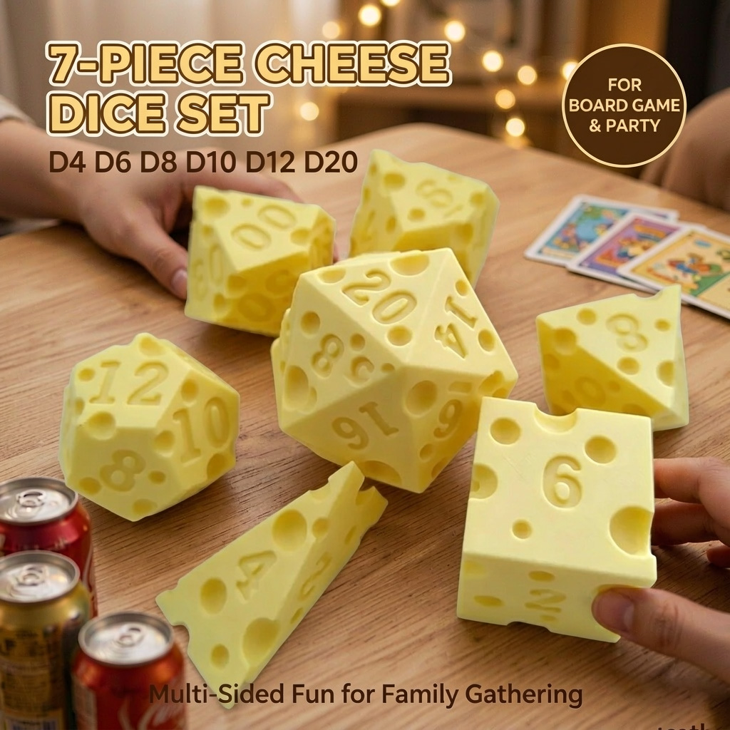 Board Game Live - Creative Irregular Cheese Shape Dice Set